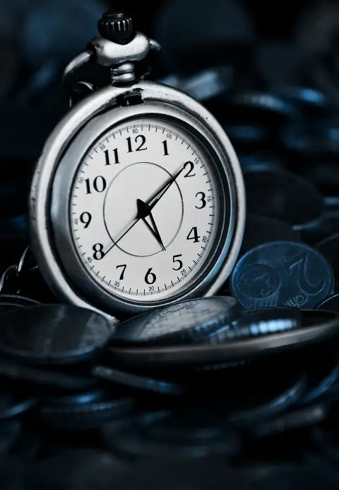 Clock Showing time indicating saving time & cost utilization if computer vision is used in industries